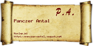 Panczer Antal névjegykártya